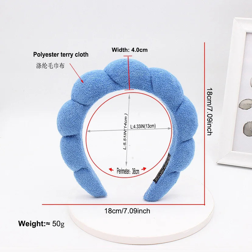 3Pcs Coral Fleece Washing Wristbands Terry Cloth Puffy Headband Spa Sponge Headband for Washing Face Makeup Shower Skincare