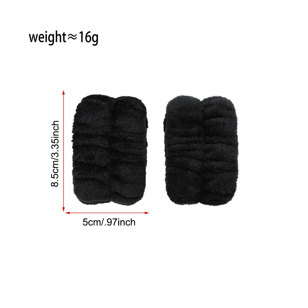 3Pcs Coral Fleece Washing Wristbands Terry Cloth Puffy Headband Spa Sponge Headband for Washing Face Makeup Shower Skincare