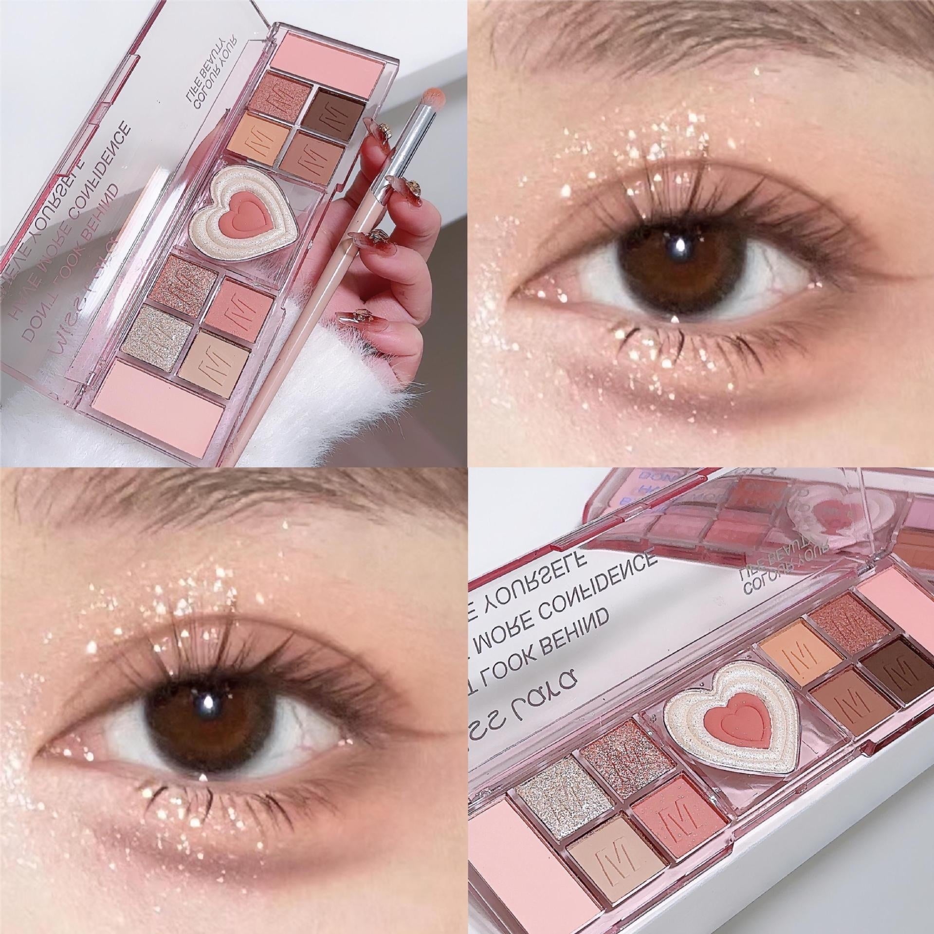 Miss Lara Twelve Colors Eye Shadow Plate Shimmer Matte Thin And Glittering
