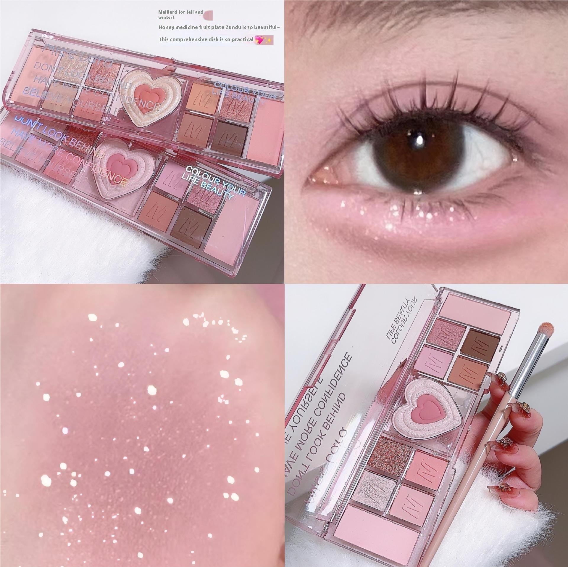 Miss Lara Twelve Colors Eye Shadow Plate Shimmer Matte Thin And Glittering