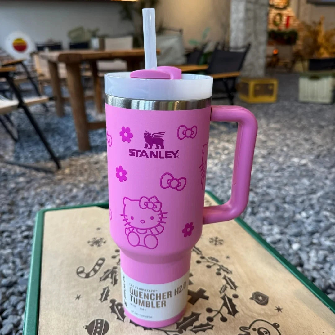 Stanley Quencher H2.0 Tumbler with Handle and Straw 40 oz | Flowstate 3-Position Lid | Cup Holder Compatible for Travel |