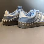 New Luxury Rhinestone Butterfly Bow Girl Shoe Charms Fashion Sneakers Pearl Heel Shoes Chain Shoes Decoration Accessorie 1Pcs