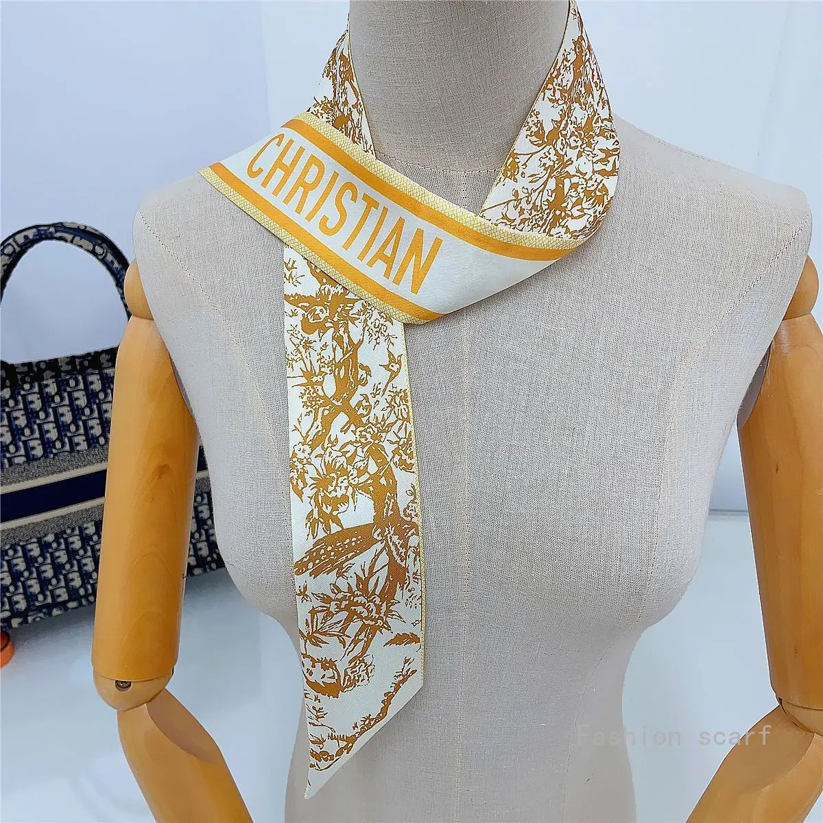 Tarot New  Versatile Plants and Flowers Women's Entanglement Bag Ribbon Streamer Small Scarf Silk Scarf Wholesale