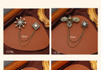 Fashion Vintage Baroque Crsytal Cross Chains Brooches For Women Men Rhinestone Classic Badges Accessories Party Banquet Jewelry