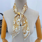 Tarot New  Versatile Plants and Flowers Women's Entanglement Bag Ribbon Streamer Small Scarf Silk Scarf Wholesale