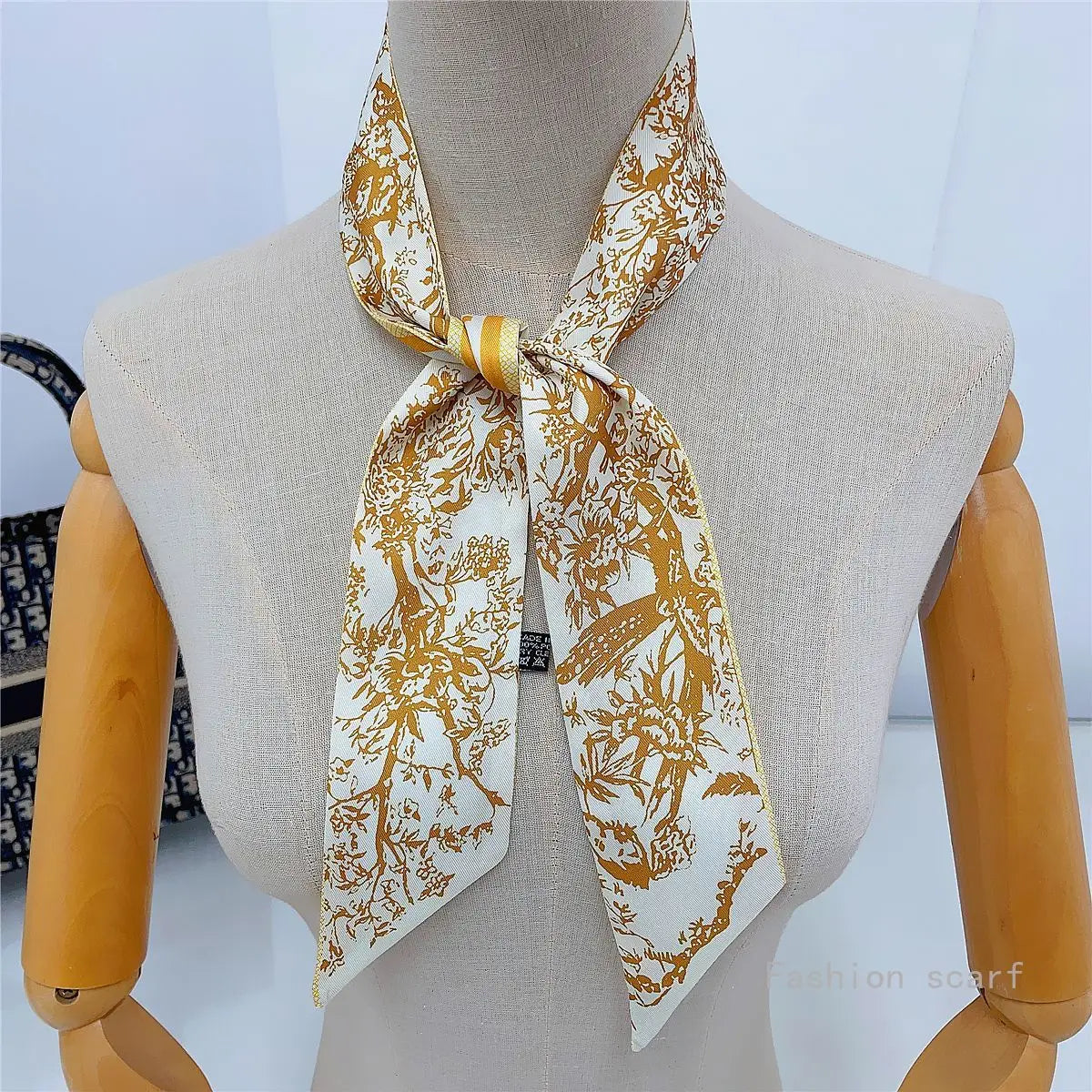 Tarot New  Versatile Plants and Flowers Women's Entanglement Bag Ribbon Streamer Small Scarf Silk Scarf Wholesale