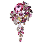 Fashion Female Long Tassel Brooch Retro Rhinestone Exaggerated Corsage Pin For Women