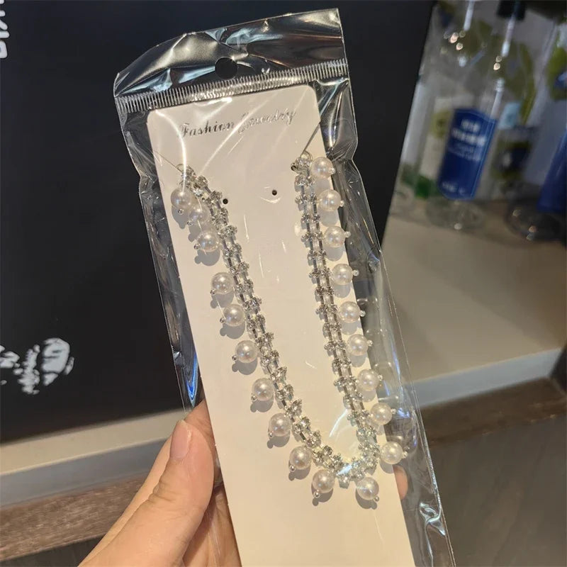 New Luxury Rhinestone Butterfly Bow Girl Shoe Charms Fashion Sneakers Pearl Heel Shoes Chain Shoes Decoration Accessorie 1Pcs