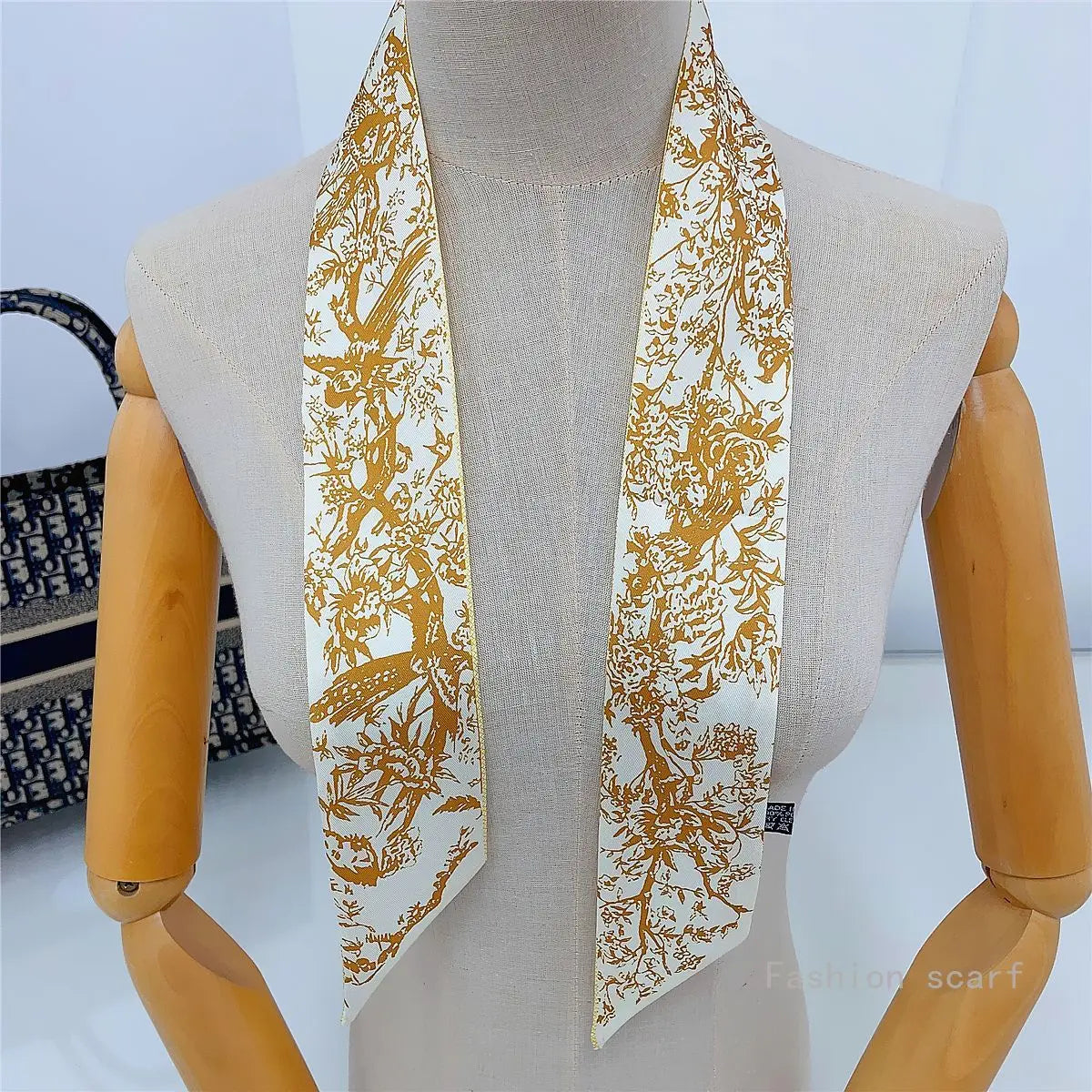 Tarot New  Versatile Plants and Flowers Women's Entanglement Bag Ribbon Streamer Small Scarf Silk Scarf Wholesale
