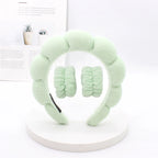 3Pcs Coral Fleece Washing Wristbands Terry Cloth Puffy Headband Spa Sponge Headband for Washing Face Makeup Shower Skincare