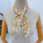 Tarot New  Versatile Plants and Flowers Women's Entanglement Bag Ribbon Streamer Small Scarf Silk Scarf Wholesale
