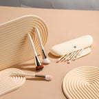 9 Beige Makeup Brushes Synthetic Fluff Beauty Tools