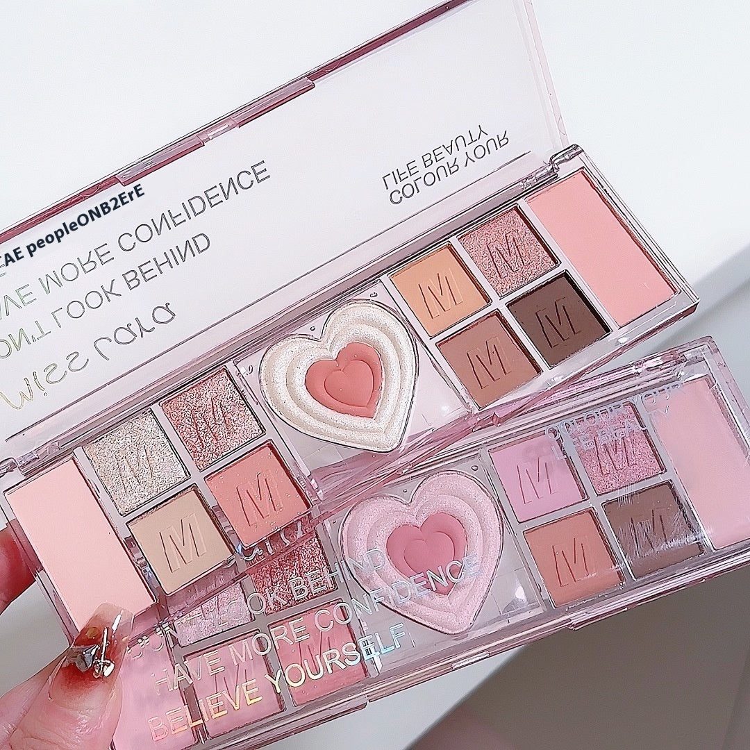 Miss Lara Twelve Colors Eye Shadow Plate Shimmer Matte Thin And Glittering